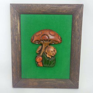 MCM Vintage 3D Mushroom Plaque Groovy 70s Wall Decor Picture